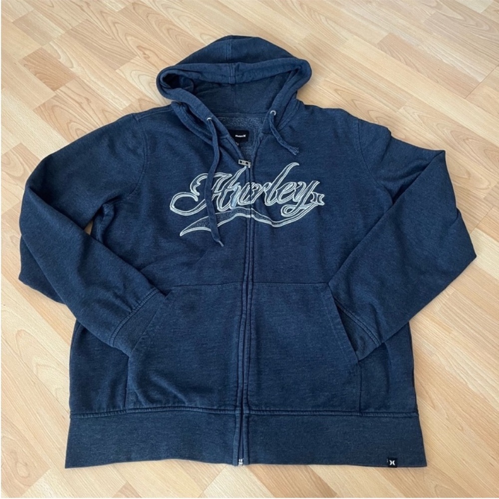 Hurley Men’s Navy Zip Hoodie Size Large.